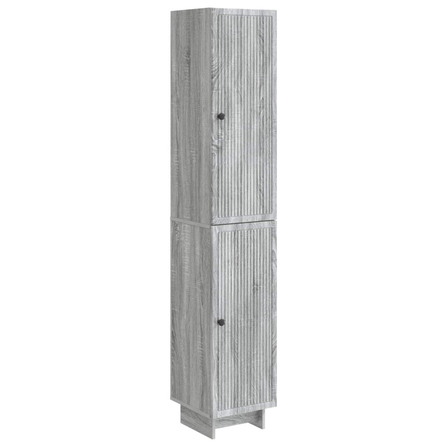 vidaXL Kastenset 2 pcs Grijs Sonoma 34,5 x 33 x 90 cm Bewerkt hout afbeelding 1