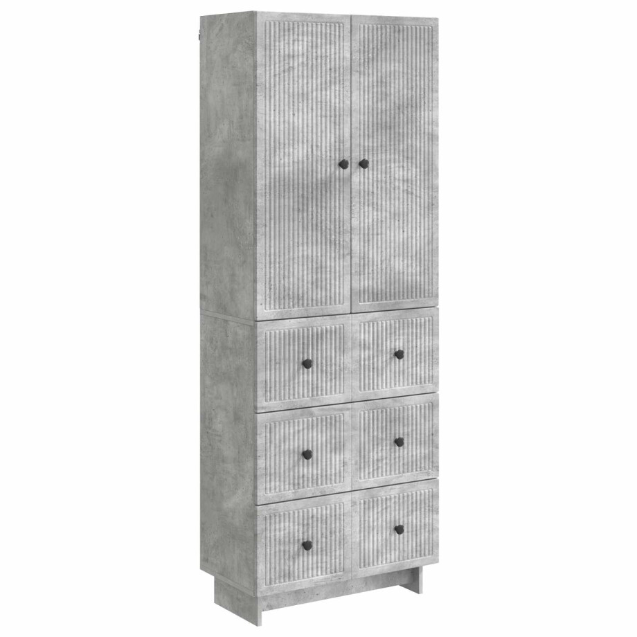 vidaXL Kastenset 2 pcs Betongrijs 66 x 34,5 x 90 cm Bewerkt hout afbeelding 1