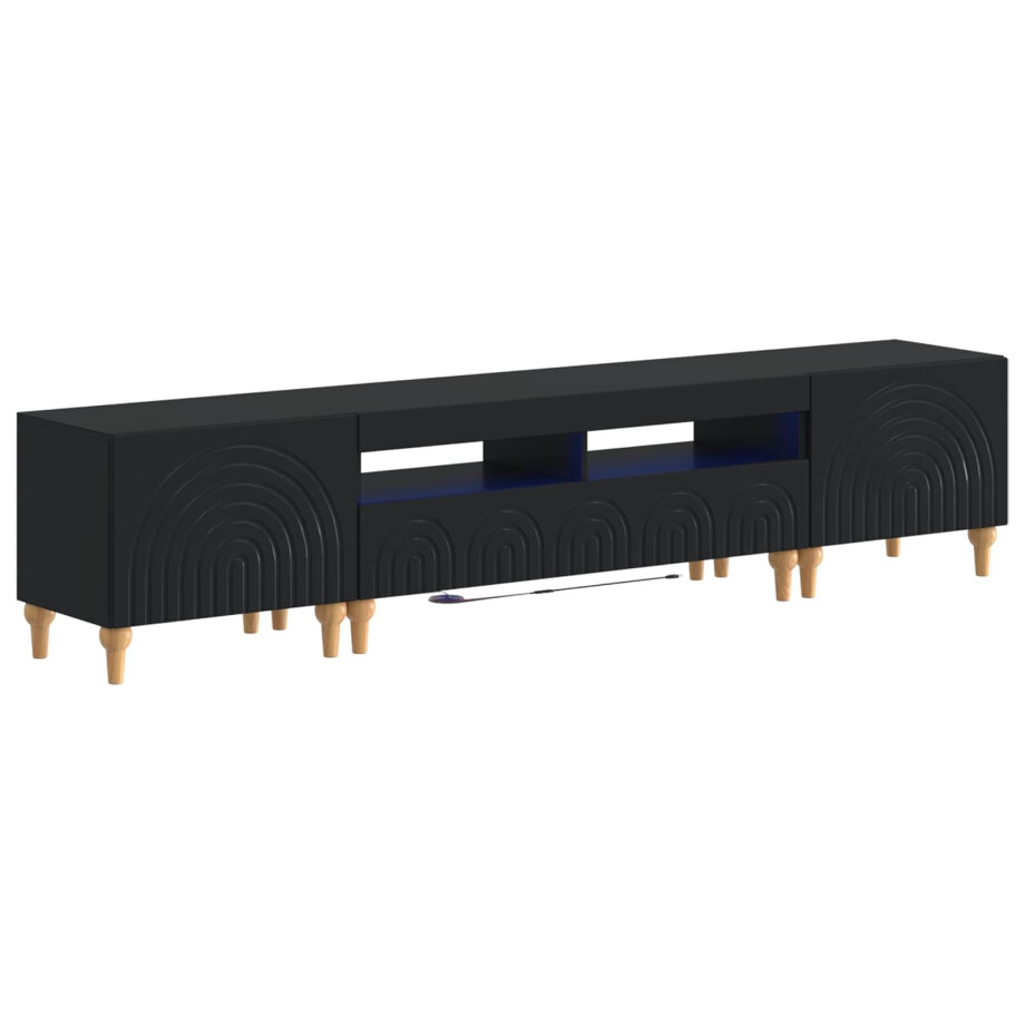 vidaXL 3-delige LED TV-kast Zwart Bewerkt hout vidaXL 3-delige LED TV-kast Zwart Bewerkt hout afbeelding 1