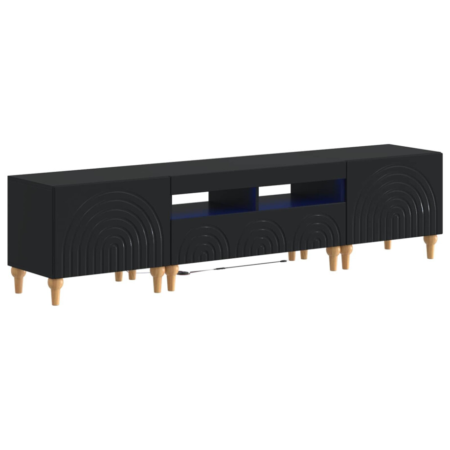 vidaXL 3-delige LED TV-kast Zwart Bewerkt hout vidaXL 3-delige LED TV-kast Zwart Bewerkt hout afbeelding 1