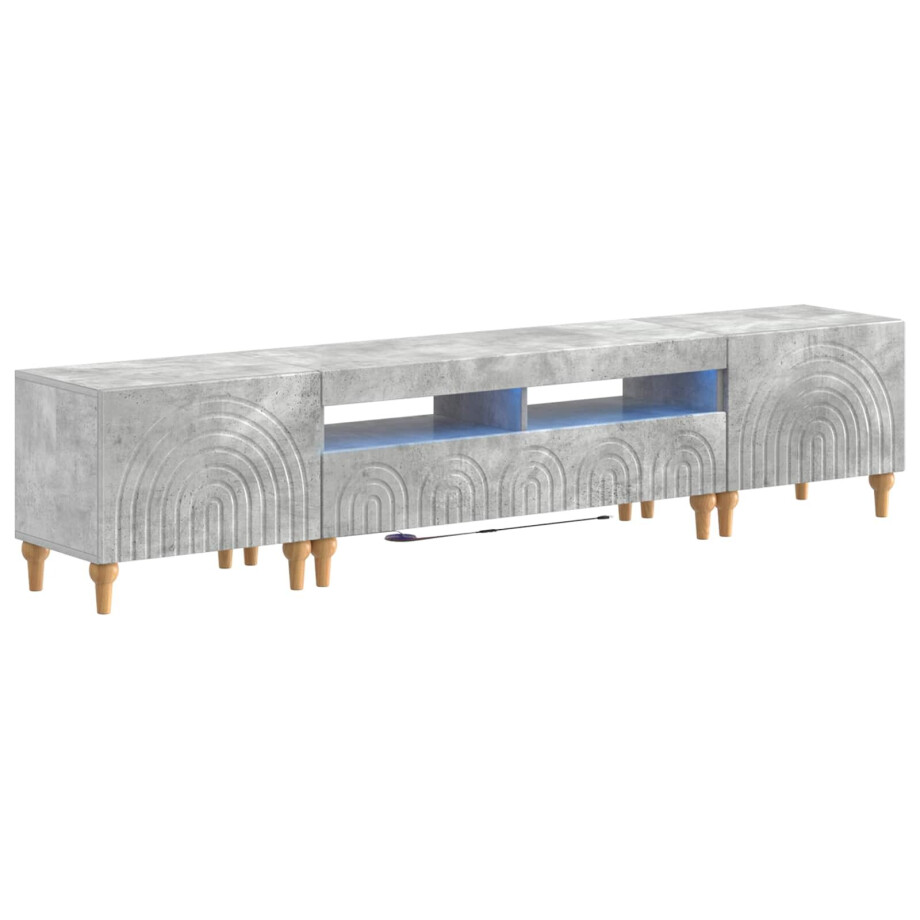 vidaXL 3-delige LED TV-kast Betongrijs Bewerkt hout afbeelding 1