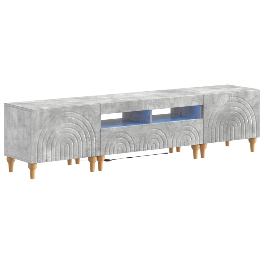 vidaXL 3-delige LED TV-kast Betongrijs Bewerkt hout vidaXL 3-delige LED TV-kast Betongrijs Bewerkt hout afbeelding 1