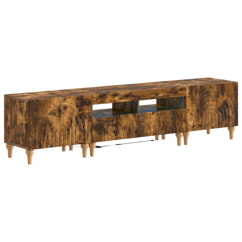 vidaXL 3-delige LED TV-kast Gerookt eiken Bewerkt hout vidaXL 3-delige LED TV-kast Gerookt eiken Bewerkt hout afbeelding 1