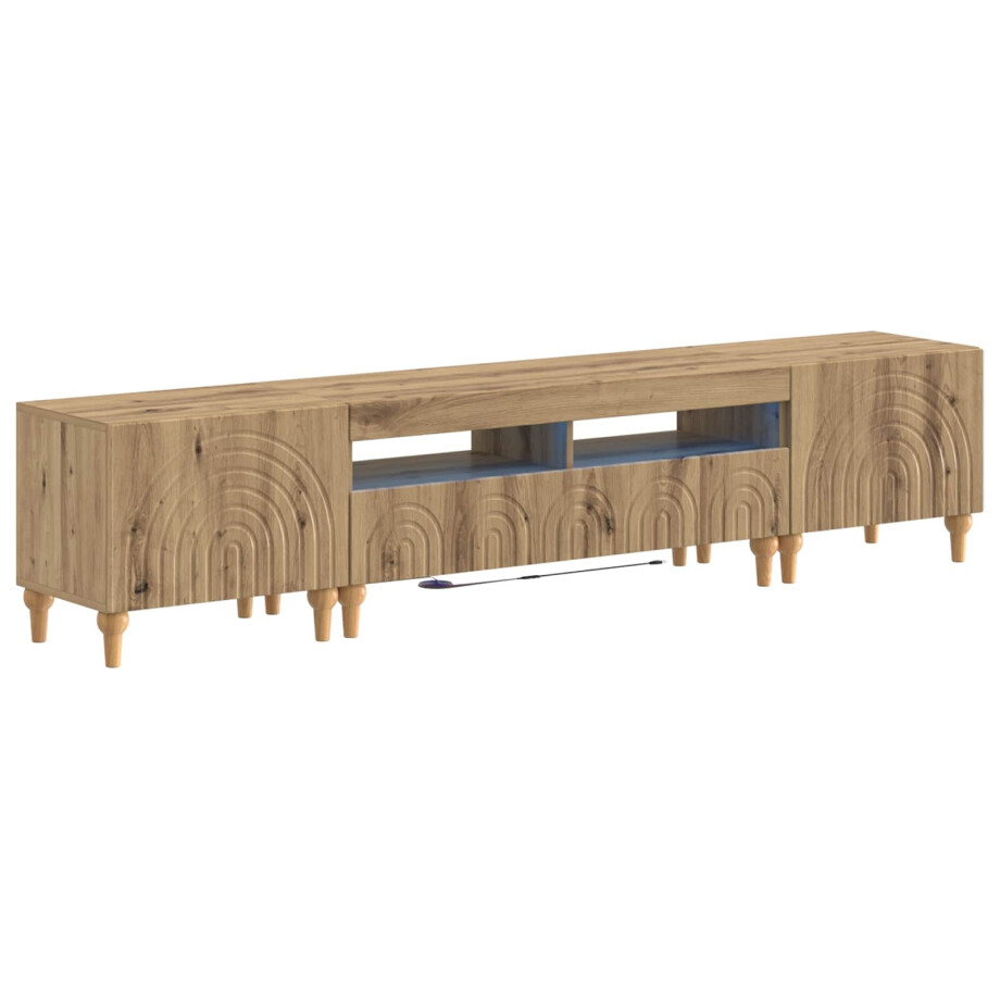 vidaXL 3-delige LED TV-kast Artisanaal eiken Bewerkt hout afbeelding 1