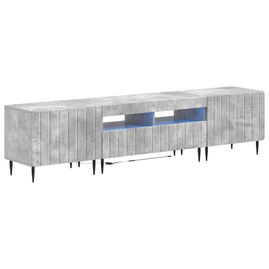 vidaXL 5-delige LED TV-kast Betongrijs Bewerkt hout afbeelding 1