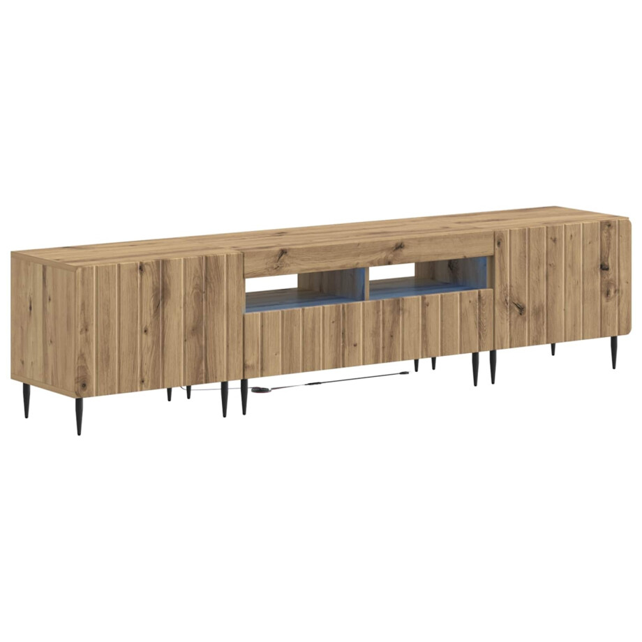 vidaXL 5-delige LED TV-kast Artisanaal eiken Bewerkt hout afbeelding 1