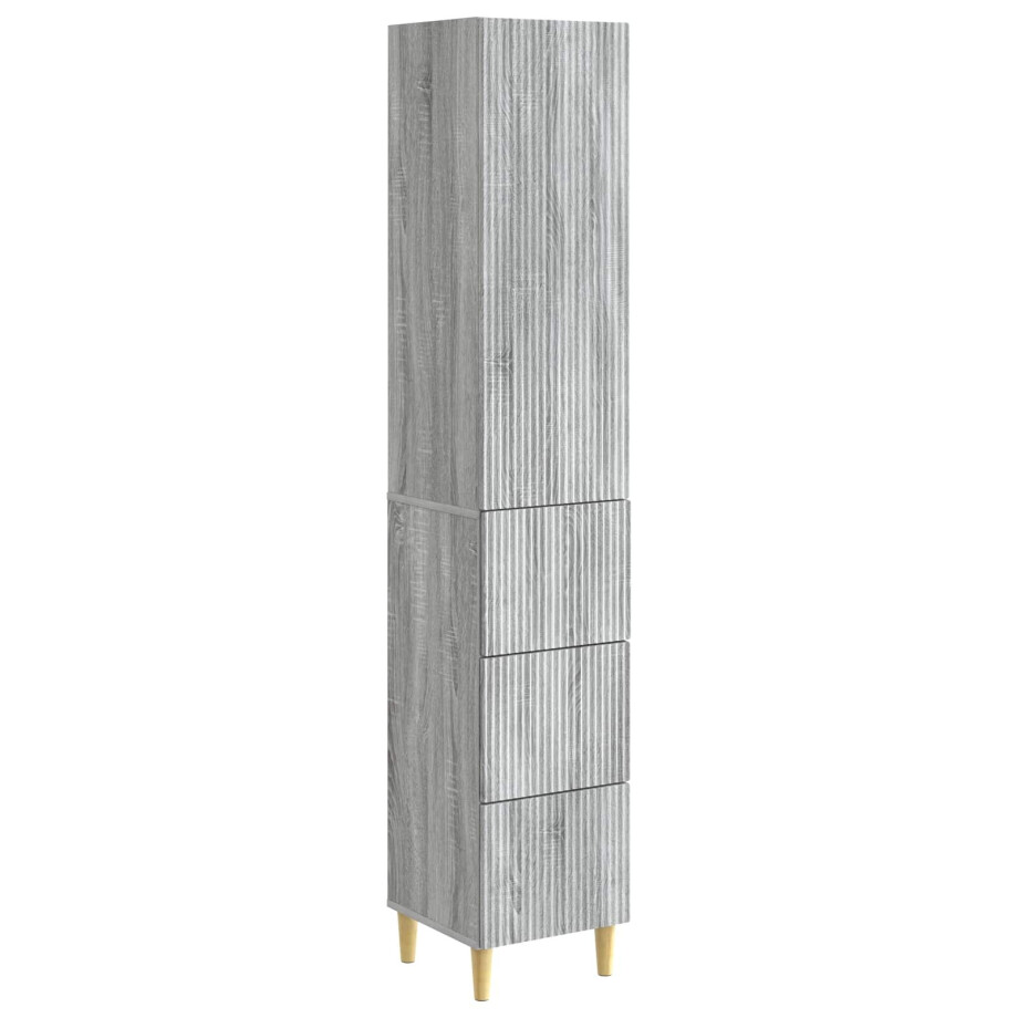 vidaXL Kastenset 2 pcs Grijs Sonoma 33 x 34,5 x 90 cm Bewerkt hout afbeelding 1