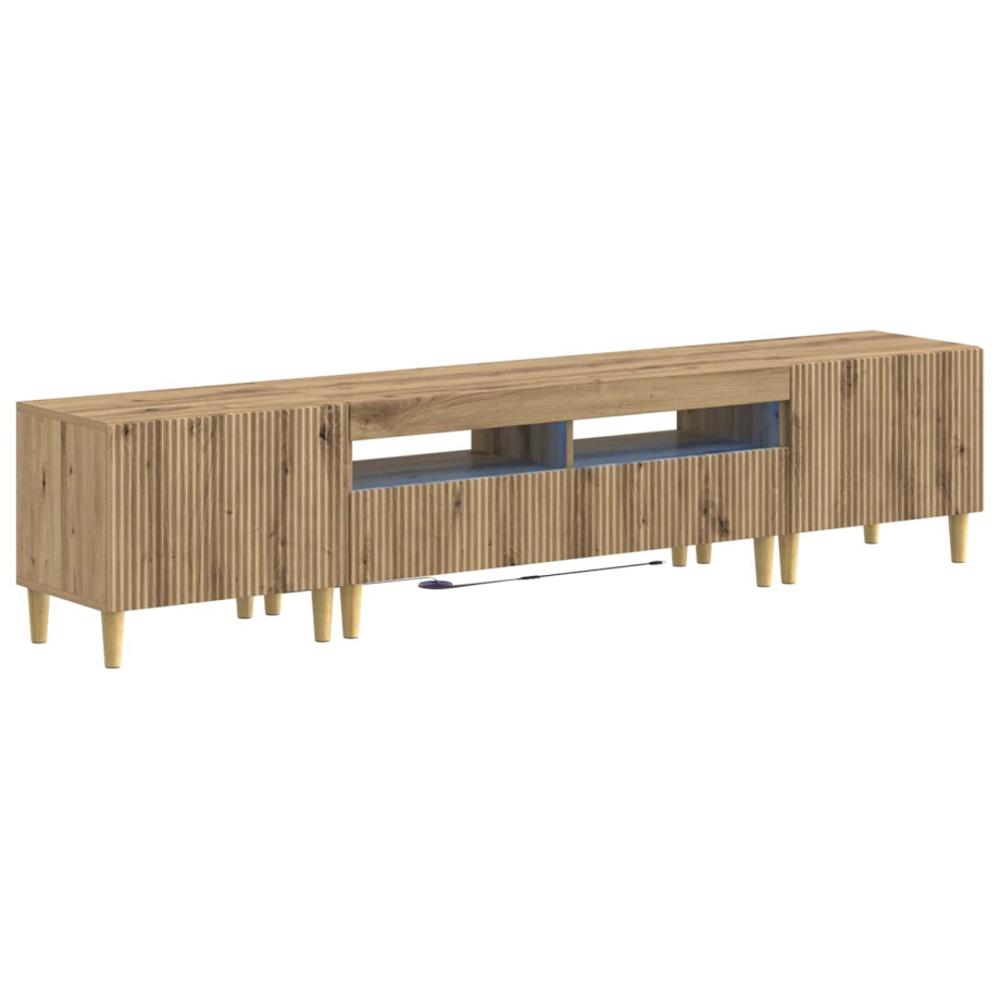 vidaXL 5-delige LED TV-kast Artisanaal eiken Bewerkt hout afbeelding 1