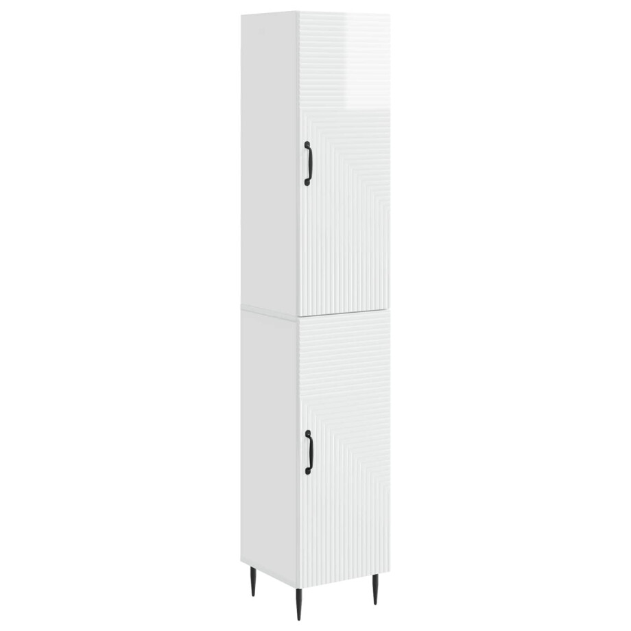 vidaXL Kastenset 2 pcs Hoogglans Wit 33 x 34,5 x 89,5 cm Bewerkt hout vidaXL Kastenset 2 pcs Hoogglans Wit 33 x 34,5 x 89,5 cm Bewerkt hout afbeelding 1