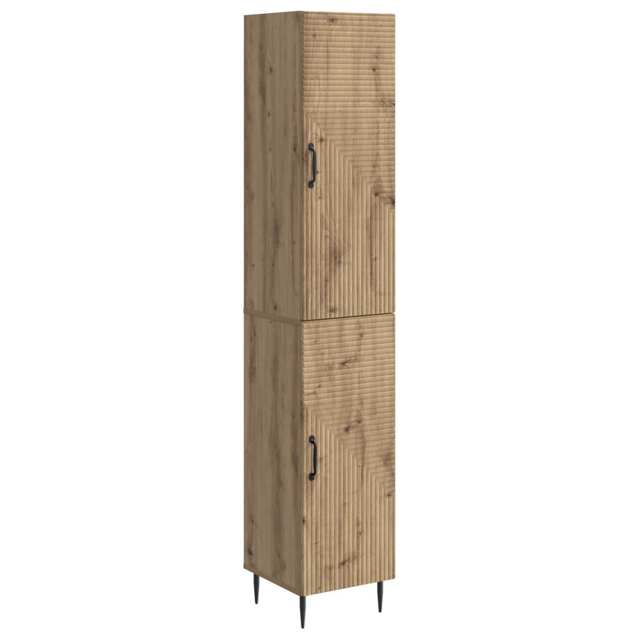 vidaXL Kastenset 2 pcs Artisanaal eiken 33 x 34,5 x 89,5 cm afbeelding 1