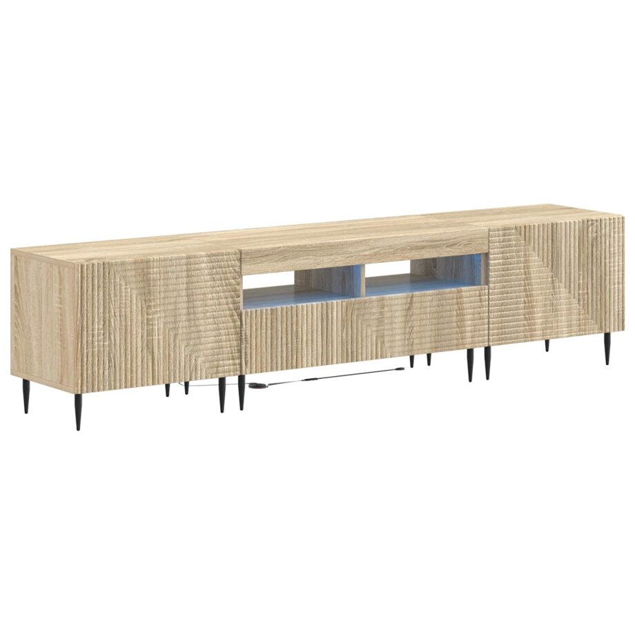 vidaXL 3-delige LED TV-kast Sonoma Eiken Bewerkt hout vidaXL 3-delige LED TV-kast Sonoma Eiken Bewerkt hout afbeelding 1
