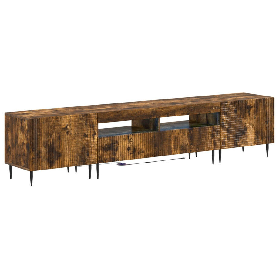 vidaXL 3-delige LED TV-kast Gerookt eiken Bewerkt hout afbeelding 1