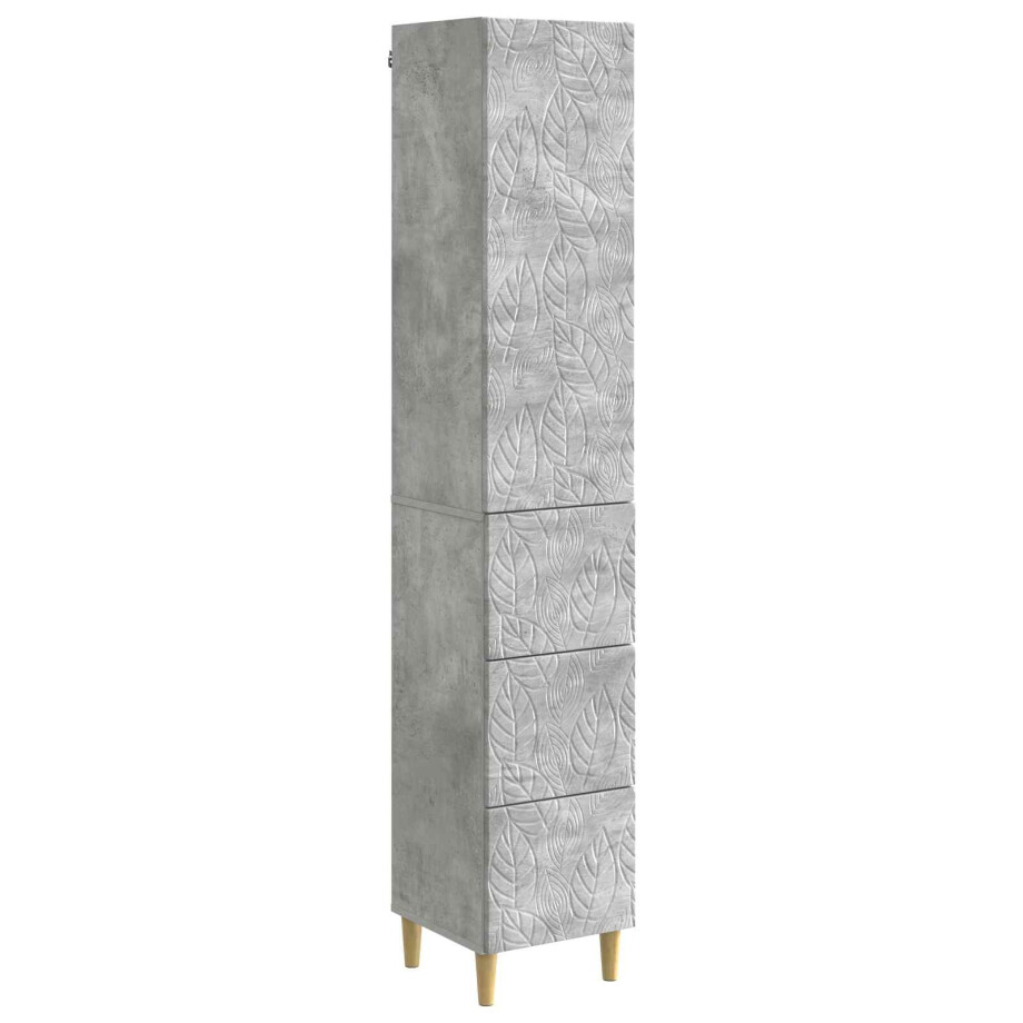 vidaXL Kastenset 2 pcs Betongrijs 33 x 34,5 x 90 cm Bewerkt hout afbeelding 1