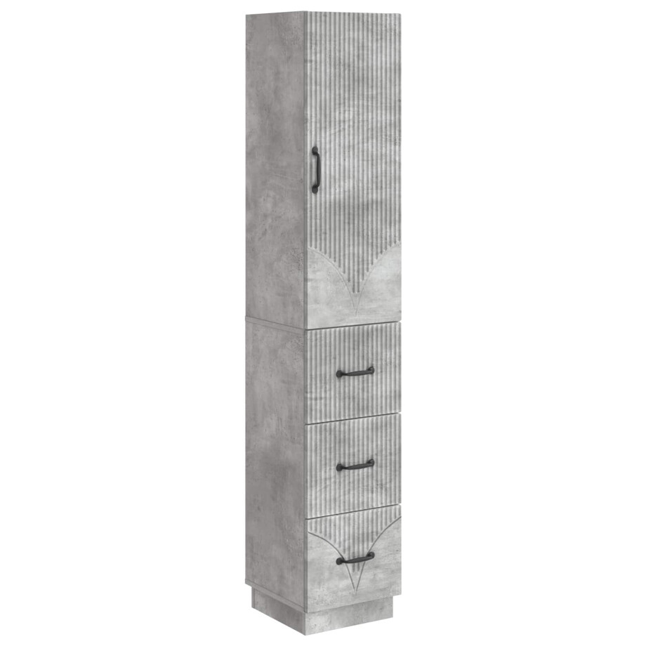 vidaXL Kastenset 2 pcs Betongrijs 33 x 34,5 x 87 cm Bewerkt hout afbeelding 1