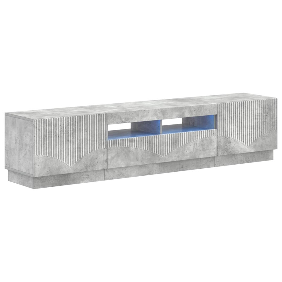 vidaXL 5-delige LED TV-kast Betongrijs Bewerkt hout afbeelding 1