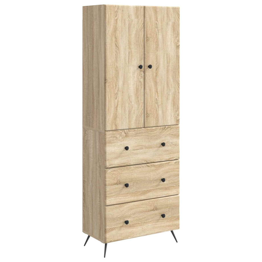 vidaXL Kastenset 2 pcs Sonoma Eiken 66 x 34,5 x 90 cm Bewerkt hout afbeelding 1