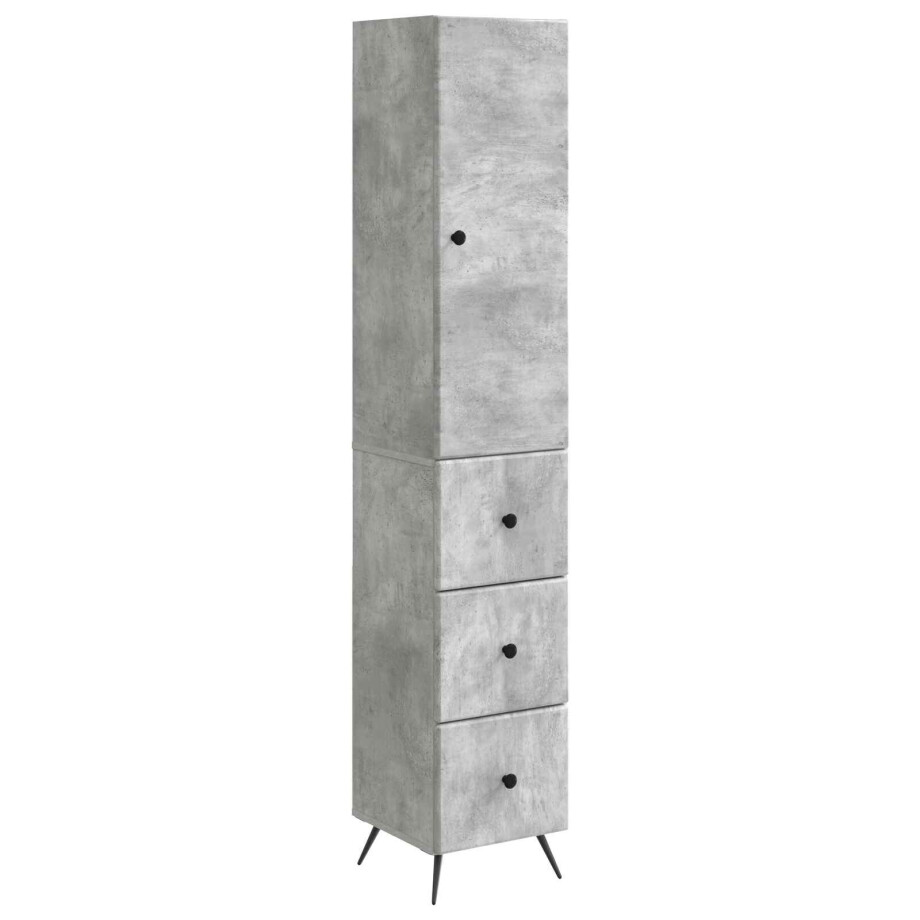 vidaXL Kastenset 2 pcs Betongrijs 34,5 x 34,5 x 90 cm Bewerkt hout afbeelding 1