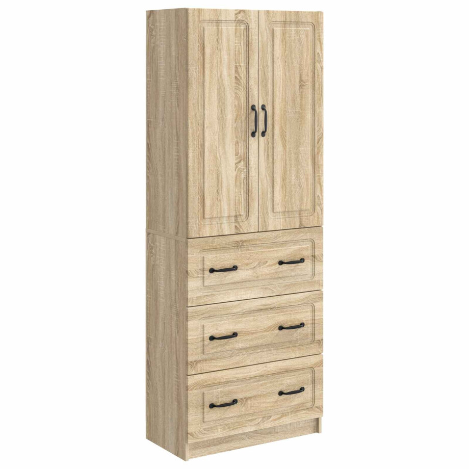 vidaXL Kastenset 2 pcs Sonoma Eiken 66 x 34,5 x 87 cm Bewerkt hout afbeelding 1