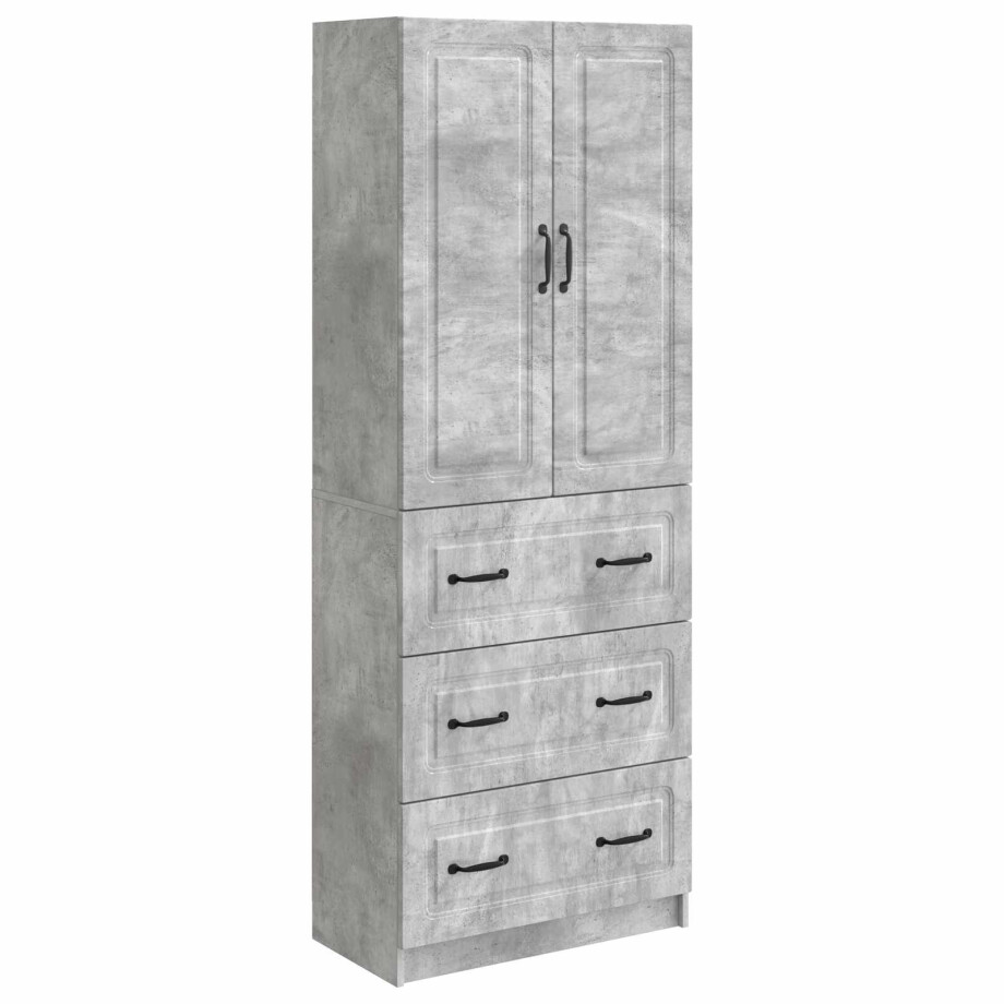 vidaXL Kastenset 2 pcs Betongrijs 66 x 34,5 x 87 cm Bewerkt hout afbeelding 1