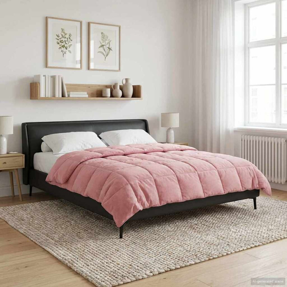 vidaXL Vol jaar dekbed Roze 200 x 200 cm Microfiber en Teddy fleece vidaXL Vol jaar dekbed Roze 200 x 200 cm Microfiber en Teddy fleece afbeelding 1