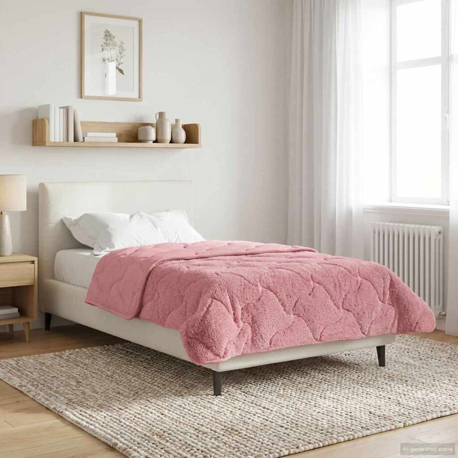 vidaXL Winter Dekbed Roze 135 x 200 cm Microfiber en Teddy fleece vidaXL Winter Dekbed Roze 135 x 200 cm Microfiber en Teddy fleece afbeelding 1