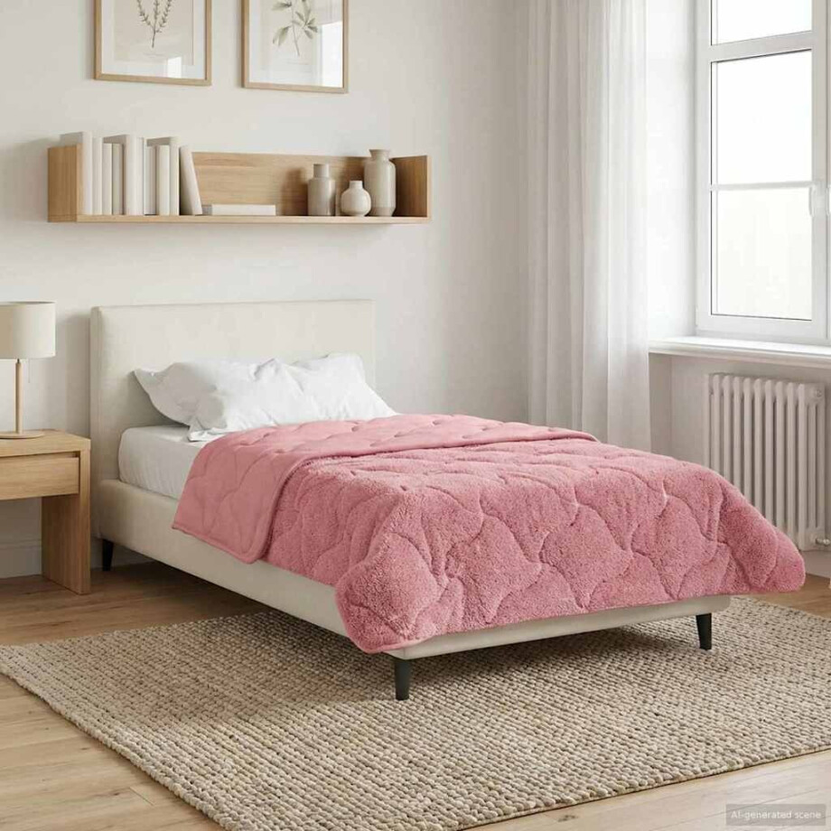 vidaXL Winter Dekbed Roze 155 x 200 cm Microfiber en Teddy fleece vidaXL Winter Dekbed Roze 155 x 200 cm Microfiber en Teddy fleece afbeelding 1
