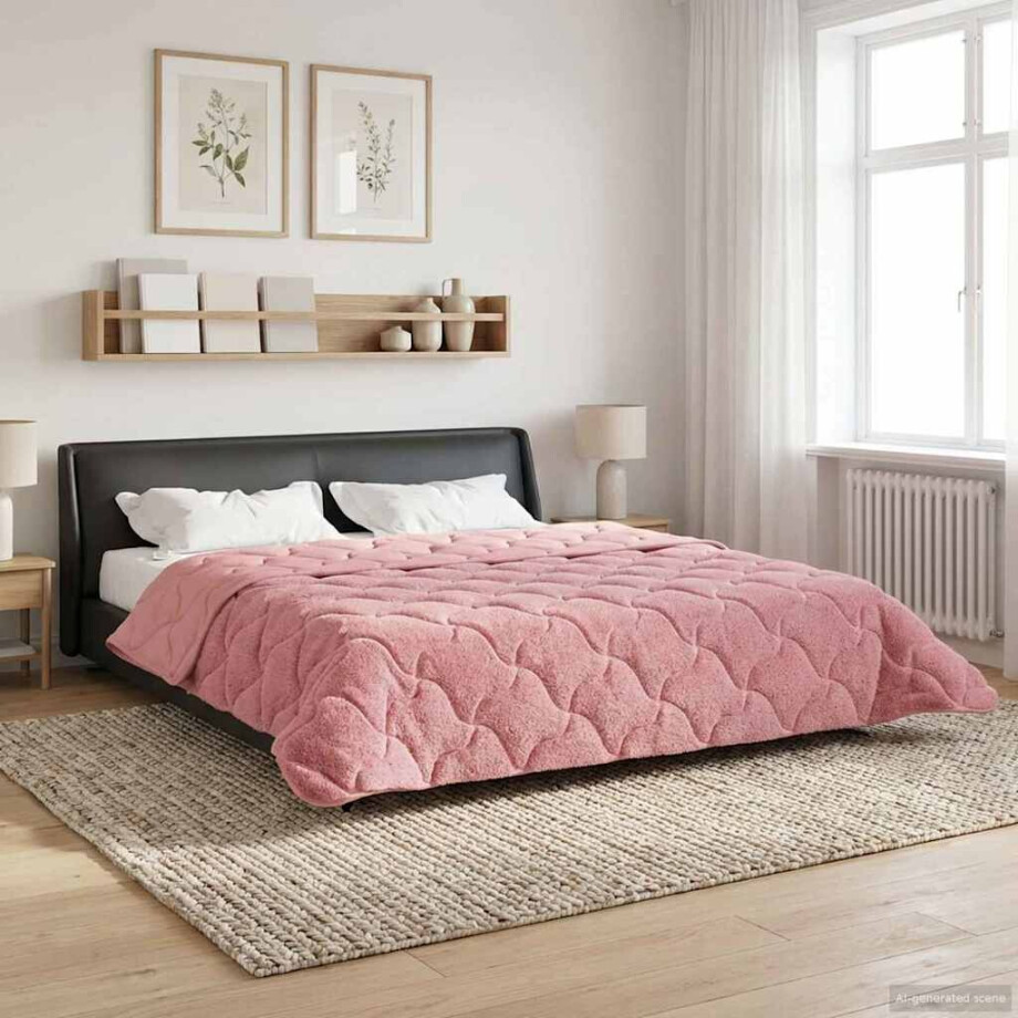 vidaXL Winter Dekbed Roze 200 x 200 cm Microfiber en Teddy fleece vidaXL Winter Dekbed Roze 200 x 200 cm Microfiber en Teddy fleece afbeelding 1