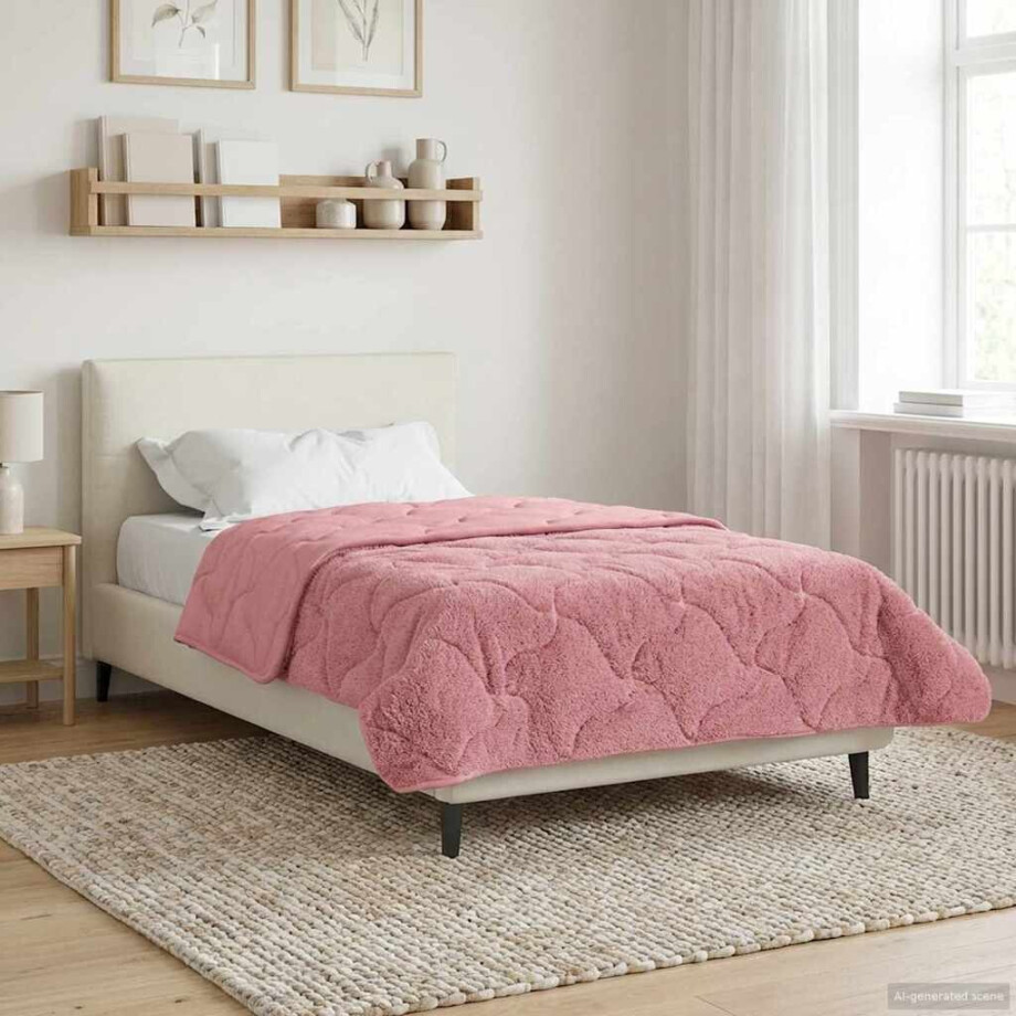 vidaXL Winter Dekbed Roze 135 x 200 cm Microfiber en Teddy fleece vidaXL Winter Dekbed Roze 135 x 200 cm Microfiber en Teddy fleece afbeelding 1