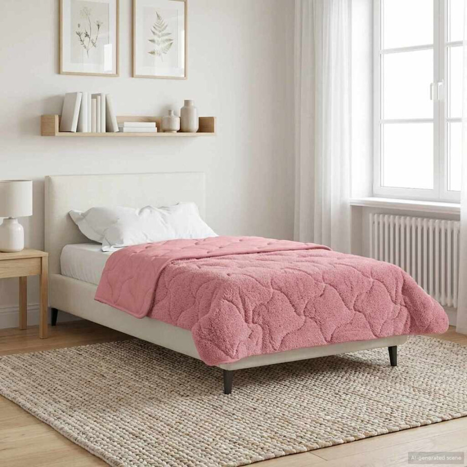 vidaXL Winter Dekbed Roze 155 x 220 cm Microfiber en Teddy fleece vidaXL Winter Dekbed Roze 155 x 220 cm Microfiber en Teddy fleece afbeelding 1