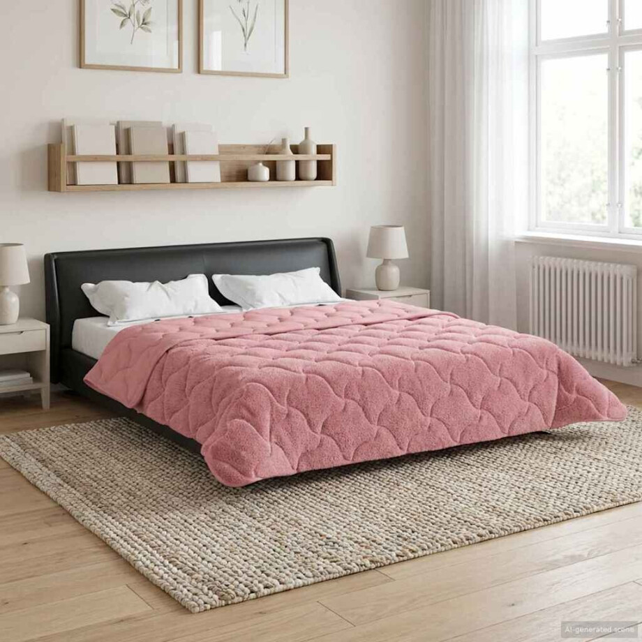 vidaXL Winter Dekbed Roze 200 x 220 cm Microfiber en Teddy fleece vidaXL Winter Dekbed Roze 200 x 220 cm Microfiber en Teddy fleece afbeelding 1