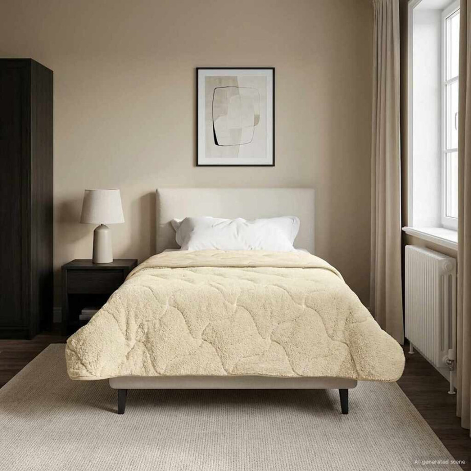 vidaXL Winter Dekbed Crème 140 x 220 cm Microfiber en Teddy fleece vidaXL Winter Dekbed Crème 140 x 220 cm Microfiber en Teddy fleece afbeelding 1