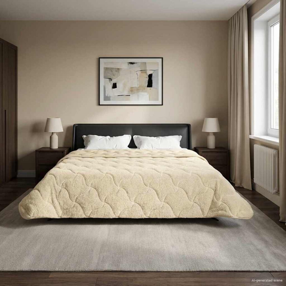 vidaXL Winter Dekbed Crème 200 x 220 cm Microfiber en Teddy fleece vidaXL Winter Dekbed Crème 200 x 220 cm Microfiber en Teddy fleece afbeelding 1