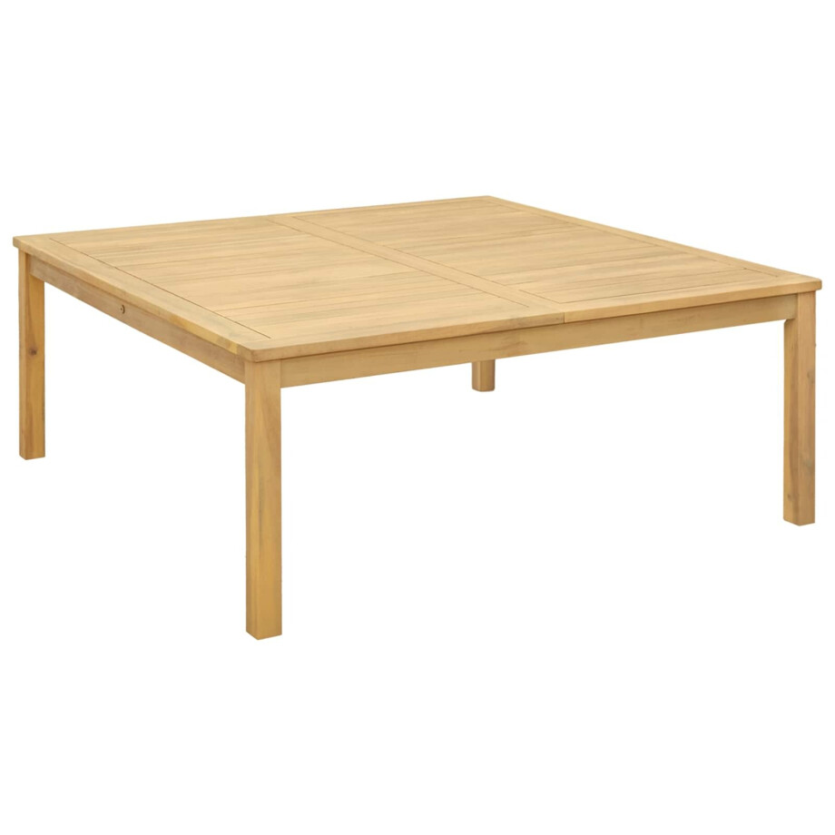 vidaXL Salontafel Licht acacia 110 x 110 x 45 cm Massief Acaciahout afbeelding 1