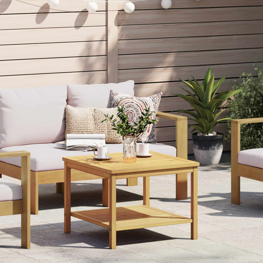 vidaXL Bijzettafel Olie naturel 60 x 60 x 45 cm Massief Acaciahout afbeelding 1