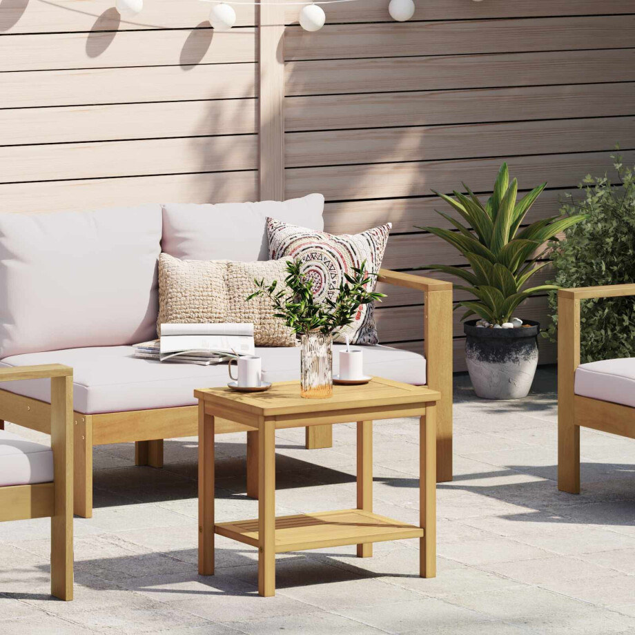 vidaXL Bijzettafel Olie naturel 50 x 35 x 45 cm Massief Acaciahout afbeelding 1