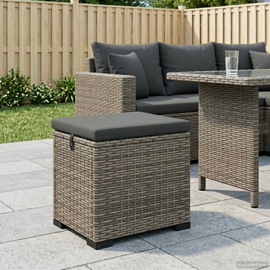 vidaXL Tuinvoetbank met Kussen 40 x 30 x 40 cm vidaXL Tuinvoetbank met Kussen 40 x 30 x 40 cm afbeelding 1
