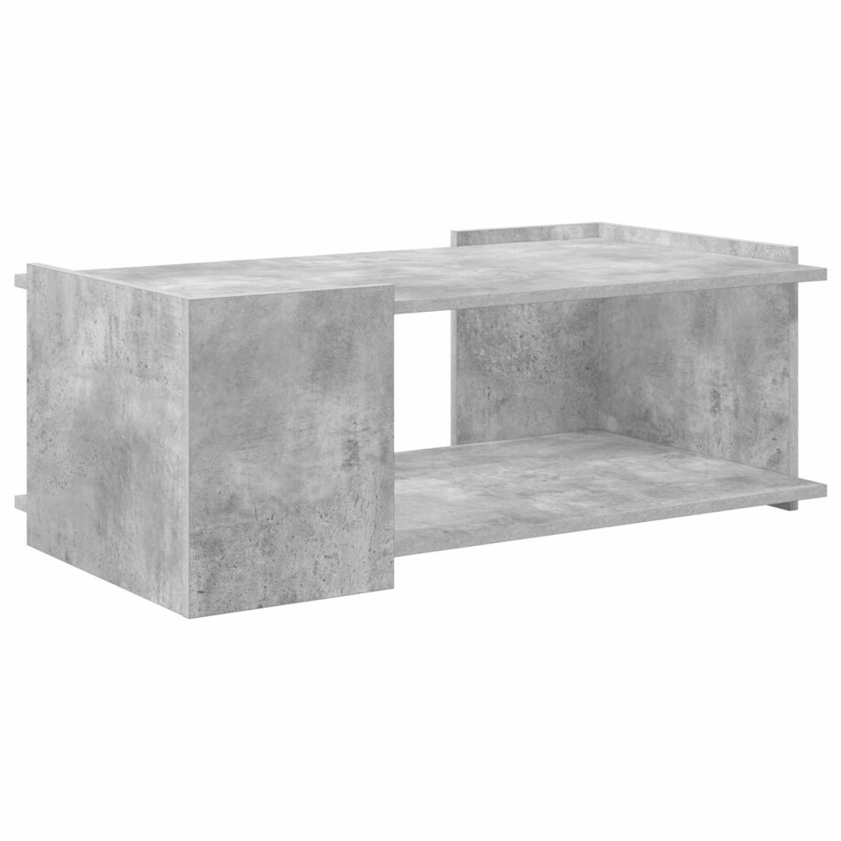 vidaXL Salontafel Betongrijs 90 x 50 x 33 cm Bewerkt hout afbeelding 1