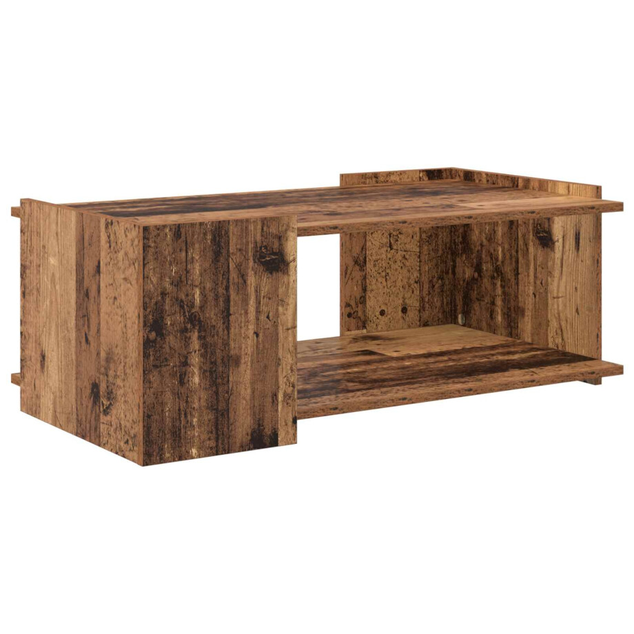 vidaXL Salontafel Oud hout 90 x 50 x 33 cm Bewerkt hout afbeelding 1