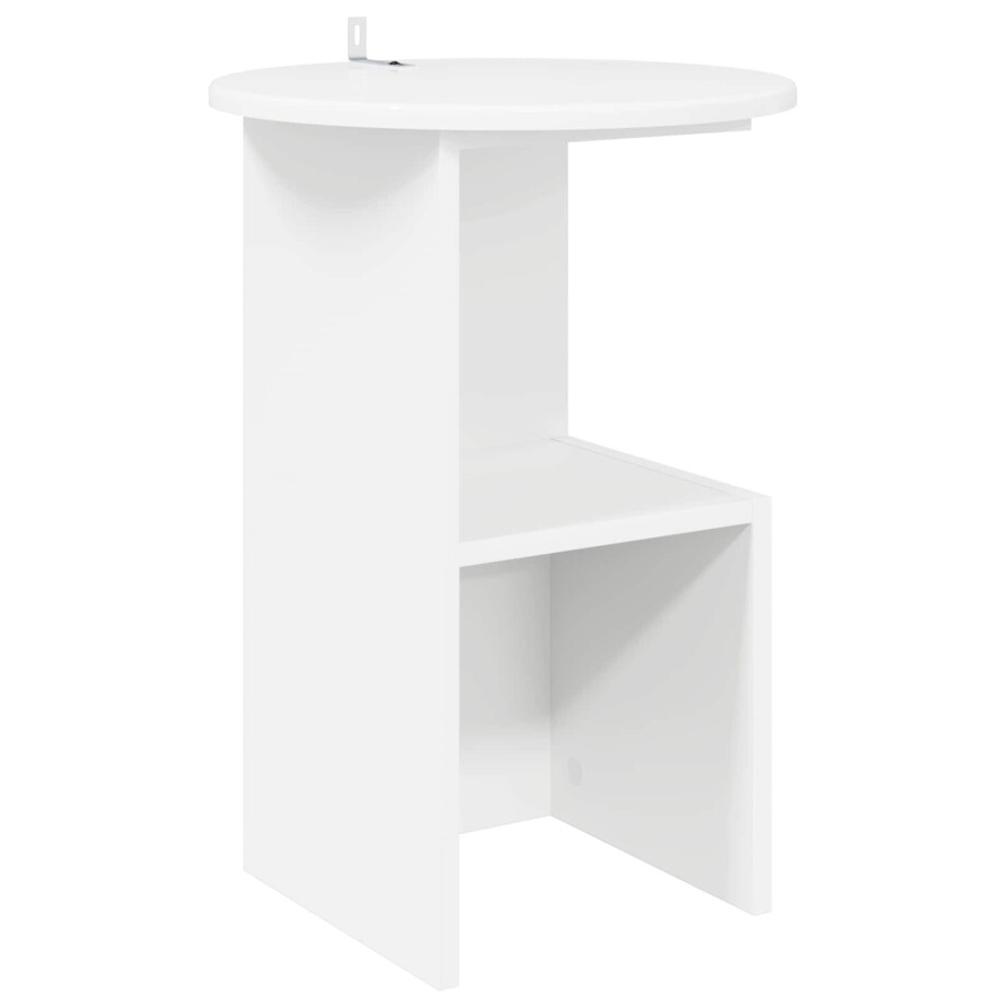 vidaXL Bijzettafel Wit Ø 39,5 x 55 cm Bewerkt hout afbeelding 1