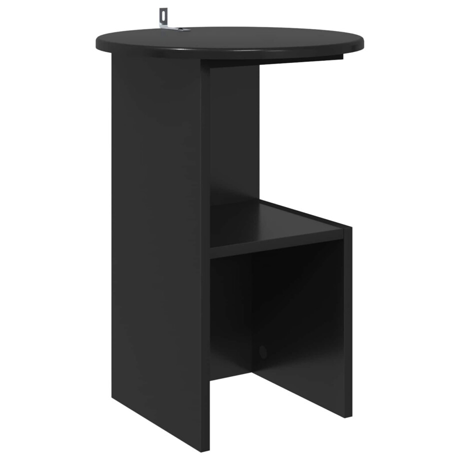 vidaXL Bijzettafel Zwart eiken Ø 39,5 x 55 cm Bewerkt hout afbeelding 1