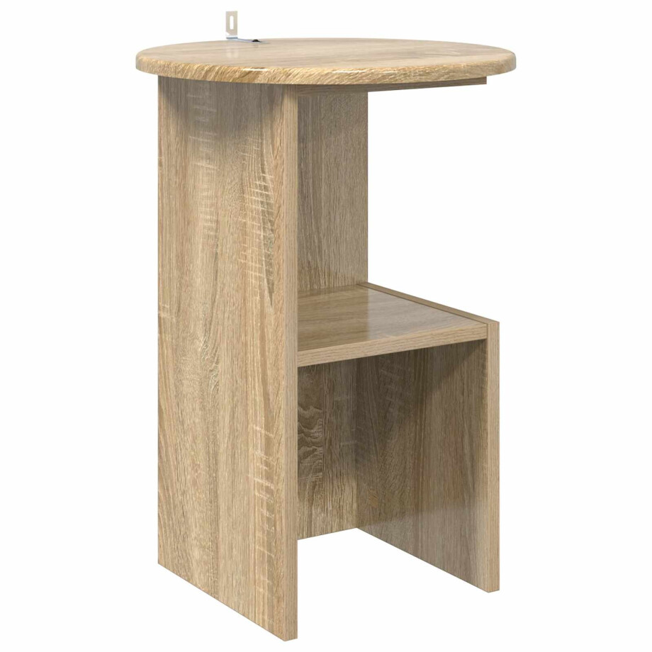 vidaXL Bijzettafel Sonoma Eiken Ø 39,5 x 55 cm Bewerkt hout afbeelding 1