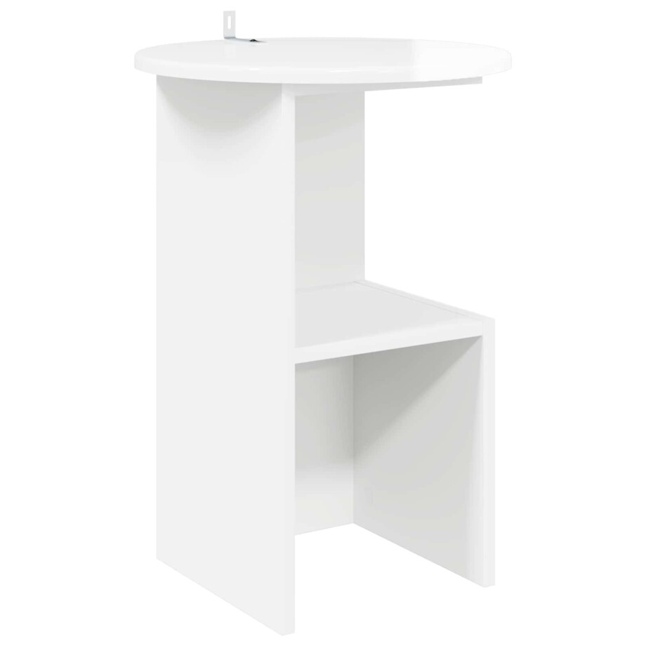vidaXL Bijzettafel Hoogglans Wit Ø 39,5 x 55 cm Bewerkt hout afbeelding 1