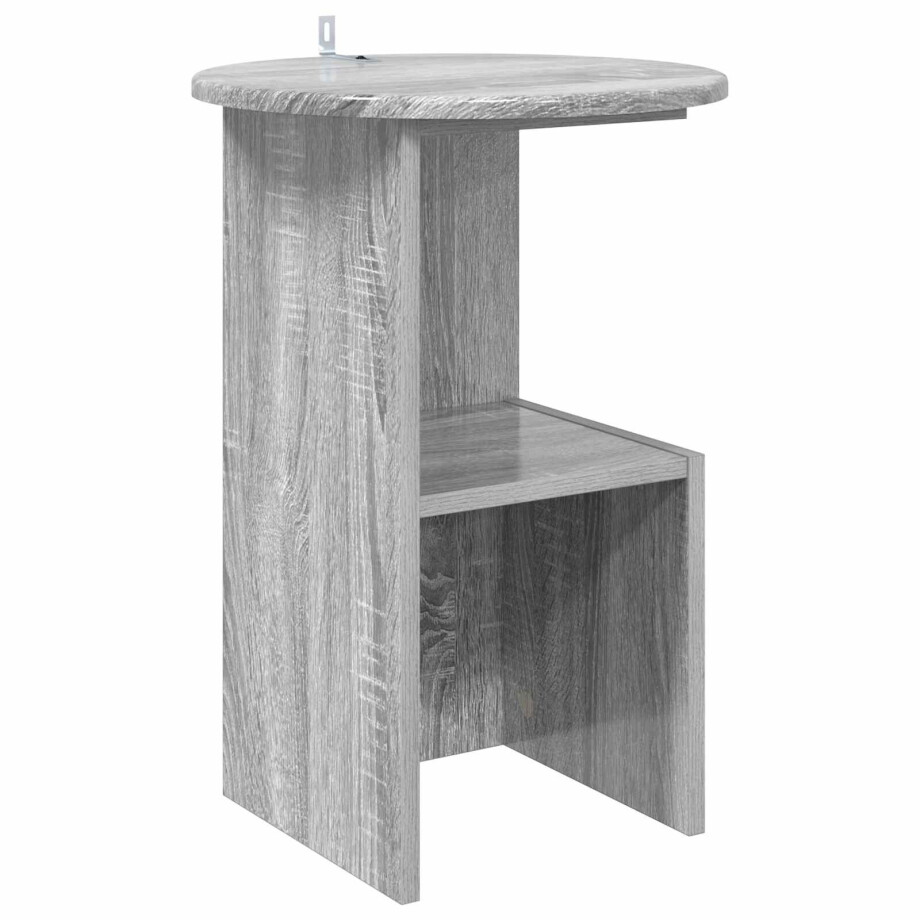 vidaXL Bijzettafel Grijs sonoma Ø 39,5 x 55 cm Bewerkt hout afbeelding 1