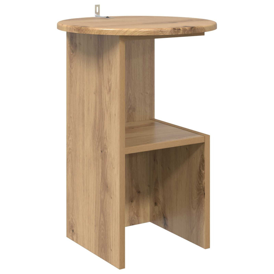vidaXL Bijzettafel Artisanaal eiken Ø 39,5 x 55 cm Bewerkt hout afbeelding 1