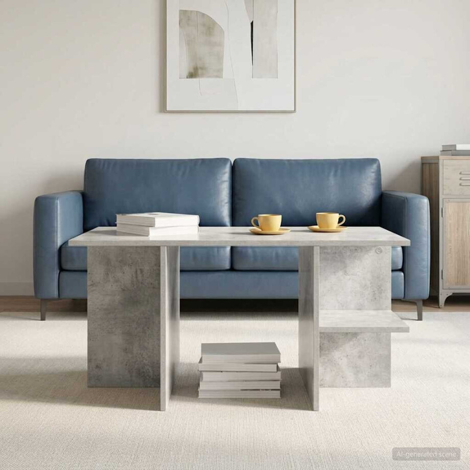 vidaXL Salontafel Betongrijs 87 x 50 x 45 cm Geconstrueerd hout afbeelding 1
