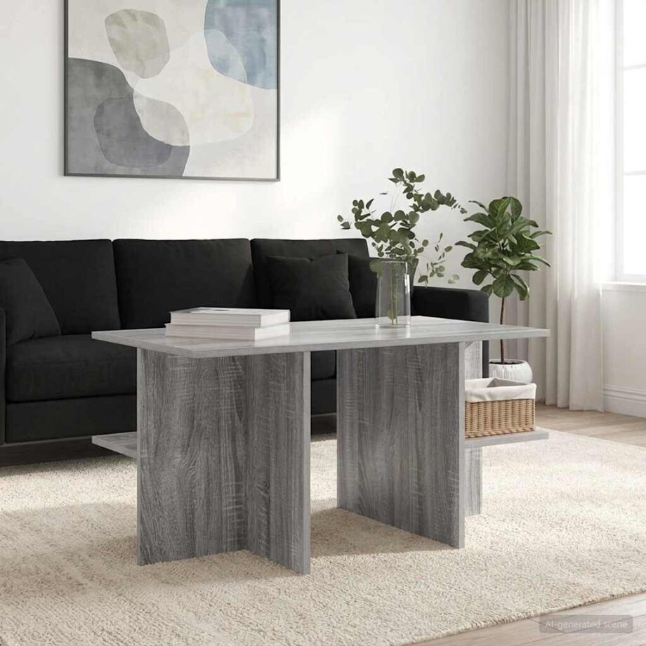 vidaXL Salontafel Grijs sonoma 87 x 50 x 45 cm Geconstrueerd hout afbeelding 1