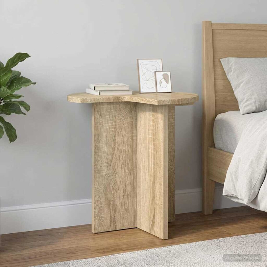 vidaXL Bijzettafel 2 pcs Sonoma Eiken Ø 39 x 38 cm Bewerkt hout vidaXL Bijzettafel 2 pcs Sonoma Eiken Ø 39 x 38 cm Bewerkt hout afbeelding 1