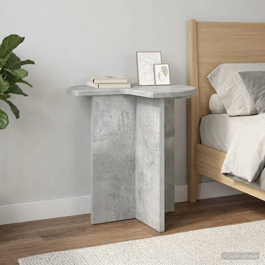 vidaXL Bijzettafel 2 pcs Betongrijs Ø 39 x 38 cm Bewerkt hout vidaXL Bijzettafel 2 pcs Betongrijs Ø 39 x 38 cm Bewerkt hout afbeelding 1