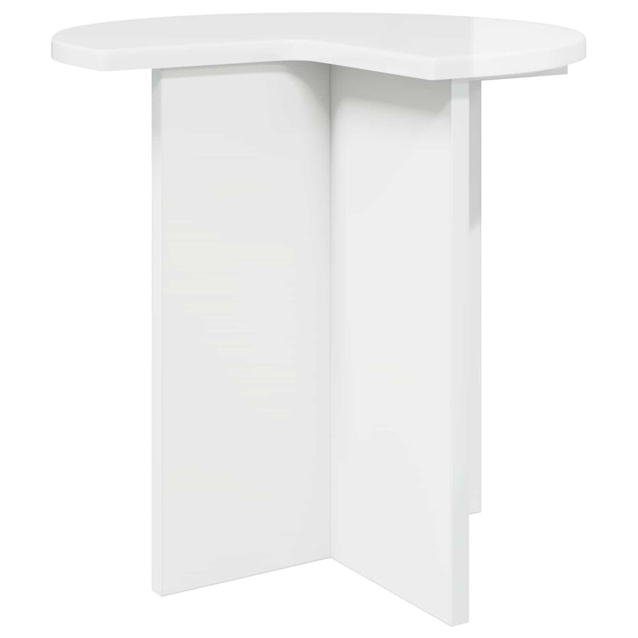 vidaXL Bijzettafel met opslag Hoogglans Wit Ø 39 x 38 cm Bewerkt hout afbeelding 1