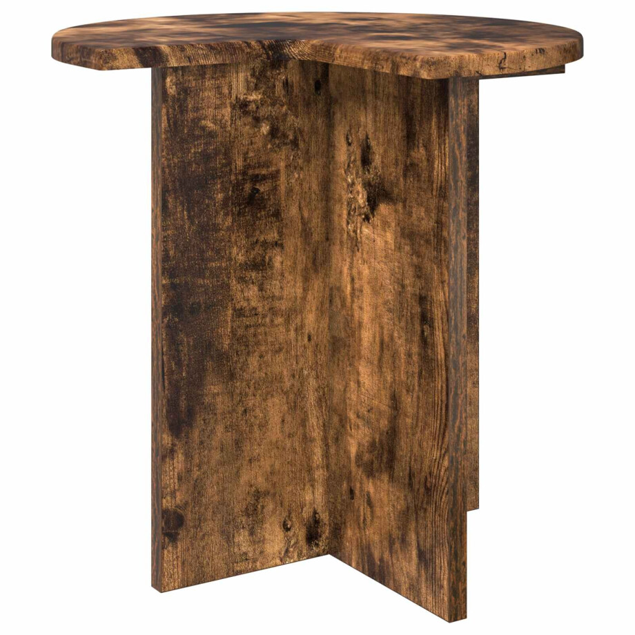vidaXL Bijzettafel met opslag Gerookt eiken Ø 39 x 38 cm Bewerkt hout afbeelding 1